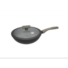 28 30 32 cm wok Pan antiadhésif Fry Pan à induction Cuideur à gaz Cuideur en gros en aluminium